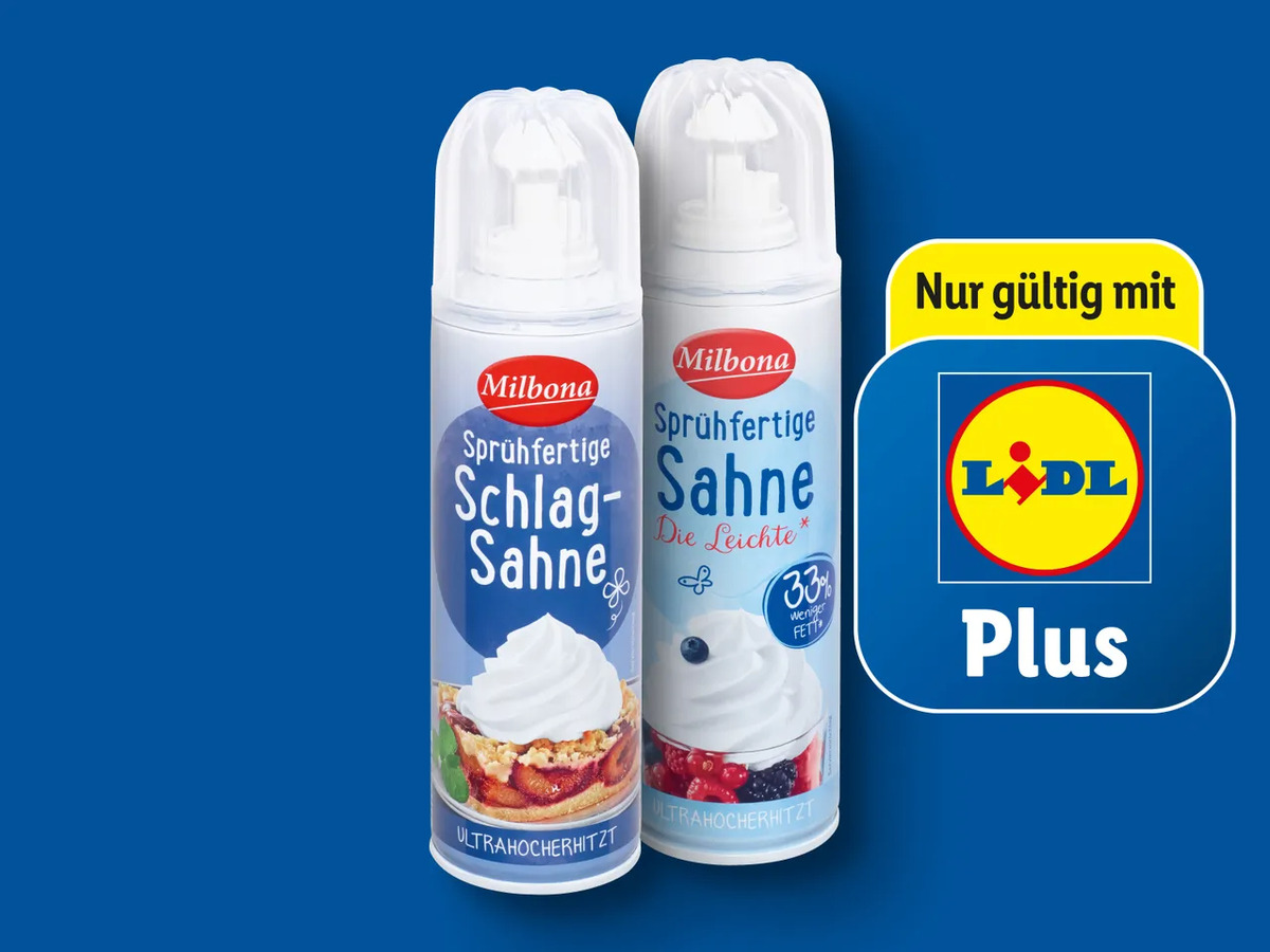 Bild 1 von Milbona Sprühfertige Sahne, 
         255/250 g