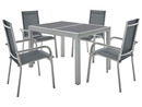 Bild 1 von LIVARNO home Alu-Set »Houston« 5-teilig - Ausziehtisch & 4 Stapelsessel, silber/grau