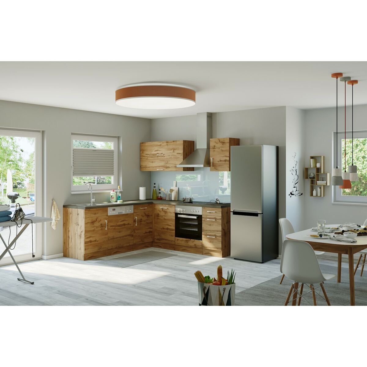 Bild 1 von HELD Winkelküche 210x210cm, Klappenhänger, mit Einbaugeräten, versch. Farben