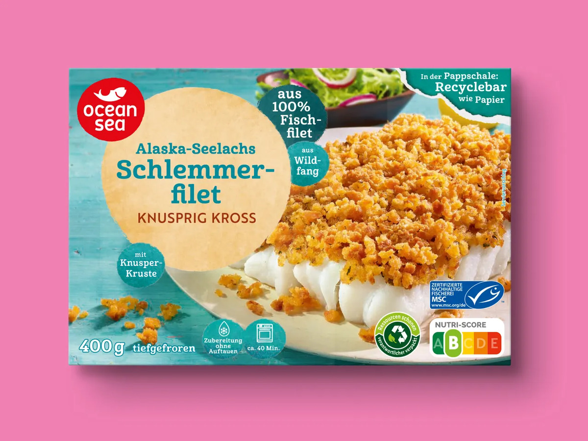 Bild 1 von Ocean Sea MSC Alaska-Seelachs Schlemmerfilet, 
         400 g