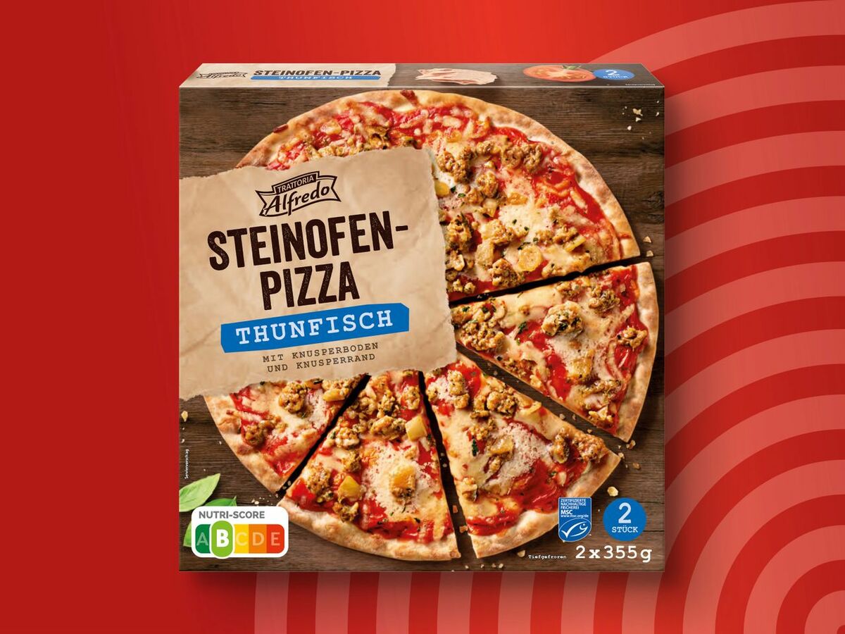 Bild 1 von Trattoria Alfredo Steinofenpizza, 
         2x 355/2x 350/2x 330/2x 340/2x 335/2x 365 g