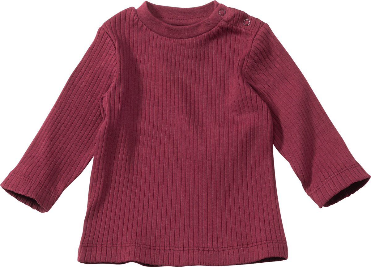 Bild 1 von ALANA Langarmshirt mit Ripp-Struktur, bordeaux, Gr. 68