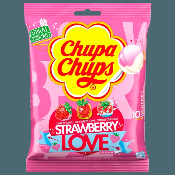 Bild 1 von Chupa Chups Strawberry Love 120g, 10 Lollipops