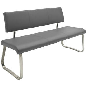 Livetastic Sitzbank, Grau, Edelstahl, Metall, Kunststoff, 175x86x59 cm, mit Rückenlehne, Esszimmer, Bänke, Sitzbänke
