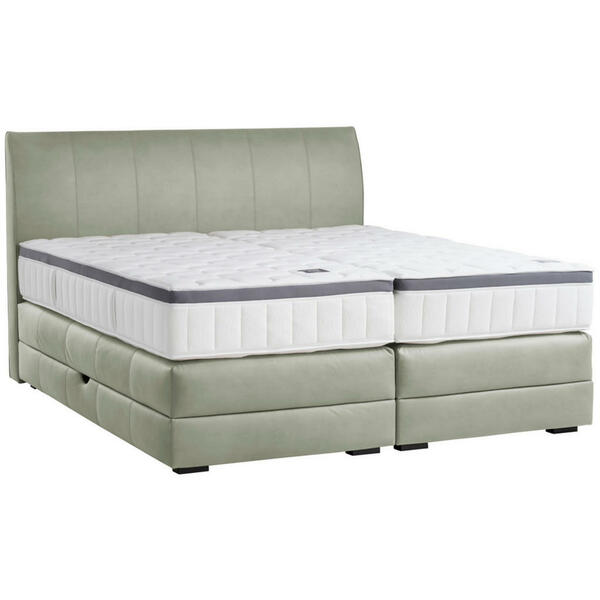 Bild 1 von Novel Boxspringbett, Pastellgrün, Textil, Wenge, H4, 7-Zonen, Höhe ca. 27 cm, 200x200 cm, Bettkasten, Federkernmatratze, Schlafzimmer, Betten, Doppelbetten