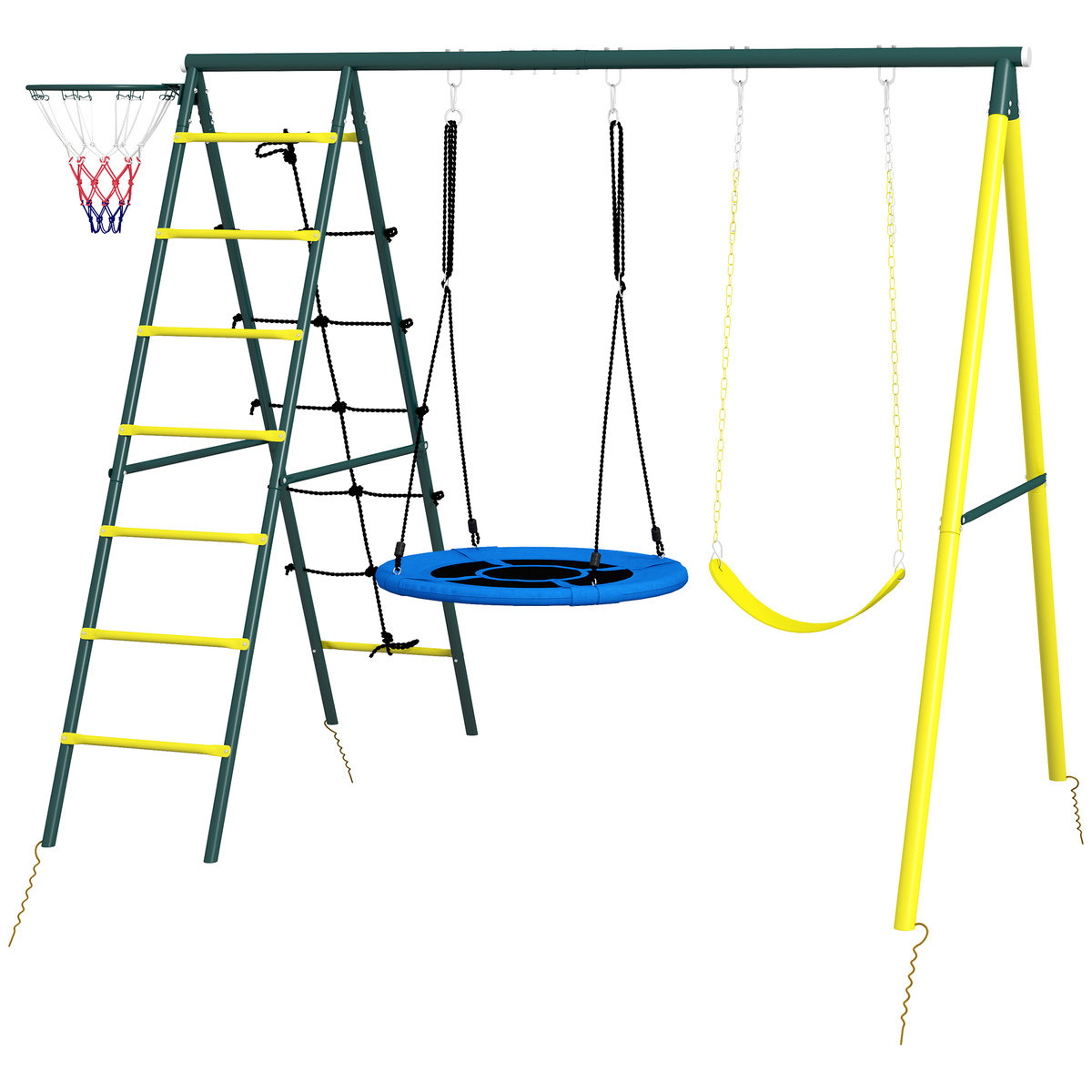 Outsunny KinderschaukelSet, 4 in 1 Schaukelgerüst Schaukelgestell mit