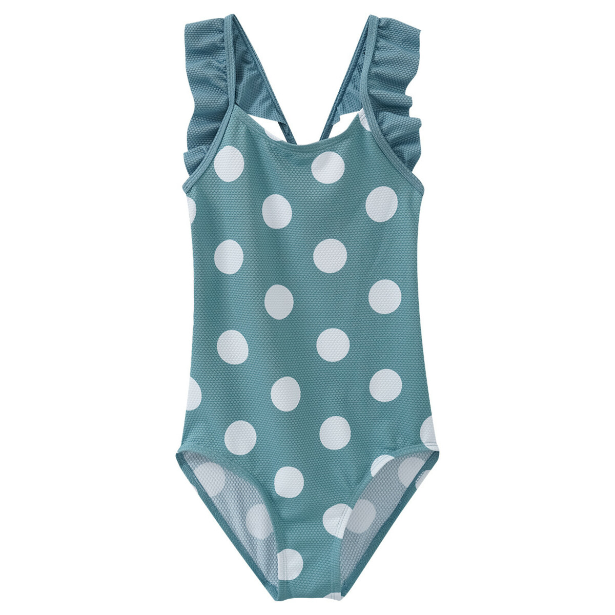 Bild 1 von Mädchen Badeanzug mit Punkte-Allover TAUBENBLAU