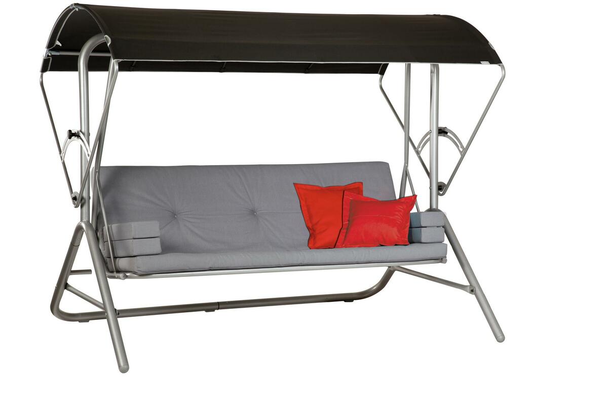 Bild 1 von Hollywoodschaukel mit Sonnendach Star 3-Sitzer, Anthrazit, Platinfarben