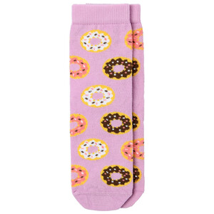 1 Paar Mädchen Socken mit Donut-Motiven FLIEDER