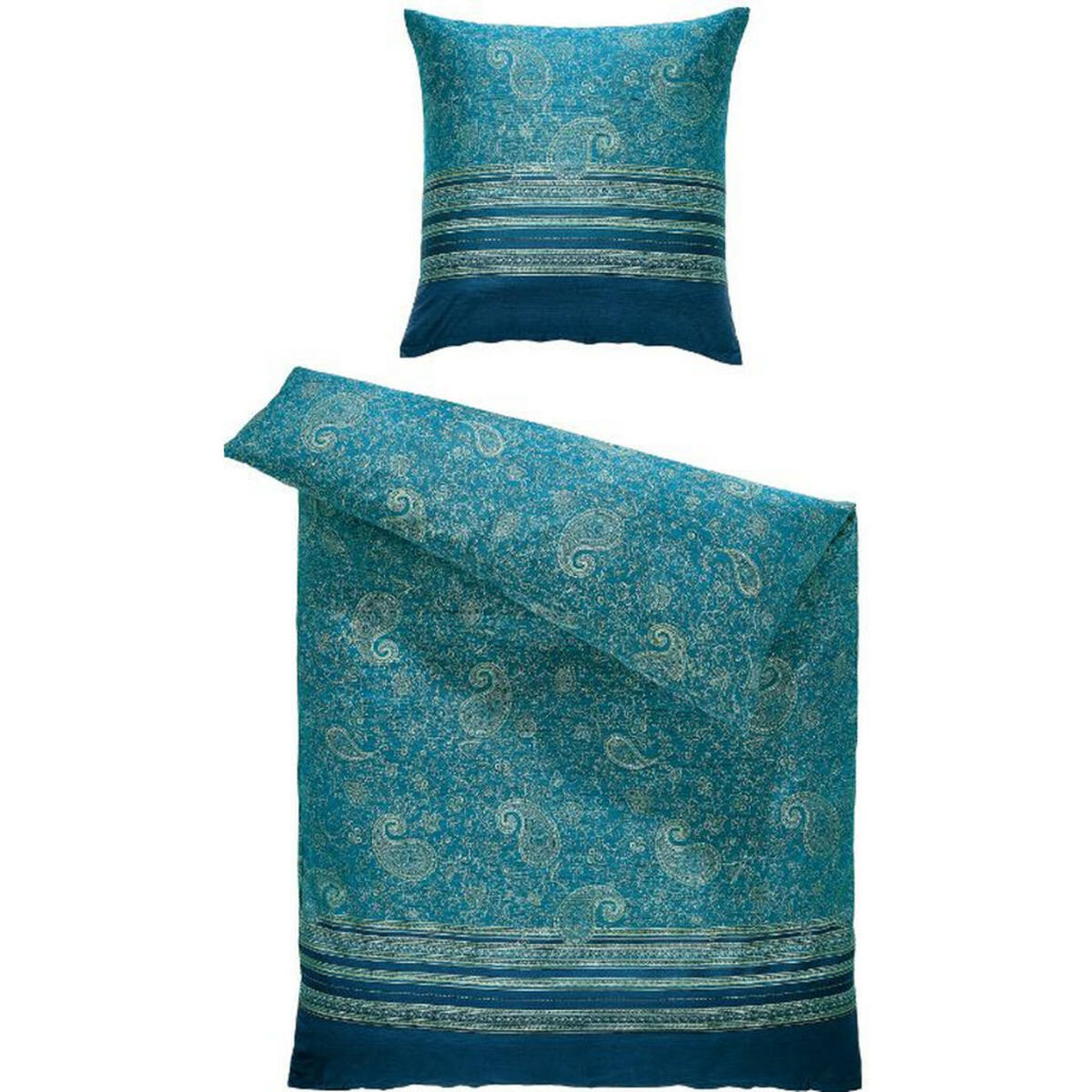 Bild 1 von Bassetti Wendebettwäsche Moumbay T1, Blau, Türkis, Textil, Paisley, 155x220 cm, Textiles Vertrauen - Oeko-Tex®, pflegeleicht, bügelleicht, Schlaftextilien, Bettwäsche, Bettwäsche, Wendebettwäs