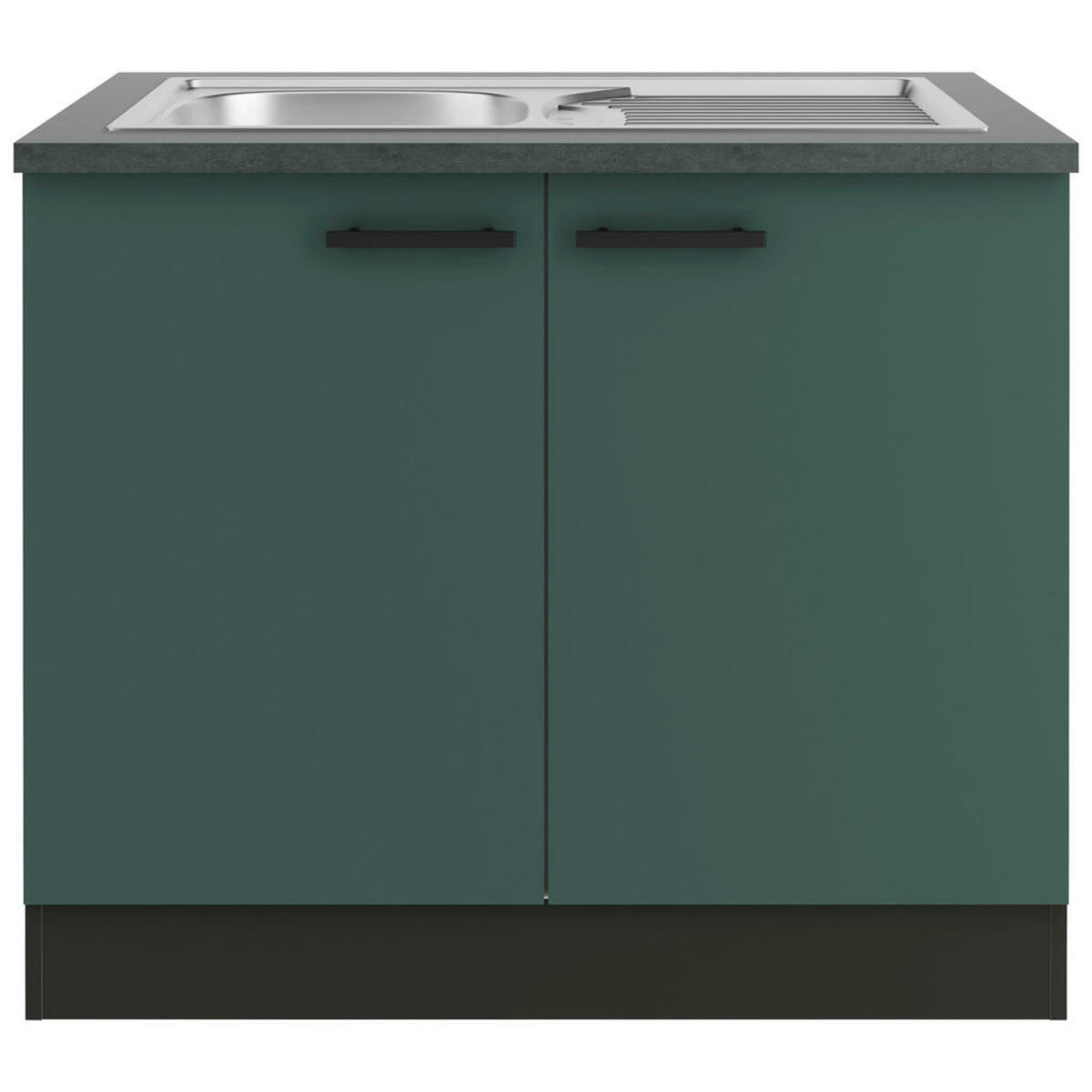 Bild 1 von Optifit Spülenunterschrank, Anthrazit, Dunkelgrün, Metall, einzeln stellbar, 100x84.8x60 cm, DIN EN ISO 14001, DIN EN ISO 50001, DIN EN ISO 9001, Küchen, Küchenmöbel, Küchenschränke, Küchenun