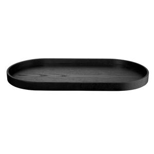 ASA Tablett Wood black, Schwarz, Holz, Weide, oval, 22.5x2.4x44 cm, Tischkultur & Servieren, Tabletts