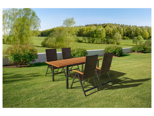 Bild 2 von LIVARNO home Geflecht Set »Valencia« 5-teilig - Ausziehtisch & 4 Klappsessel, braun