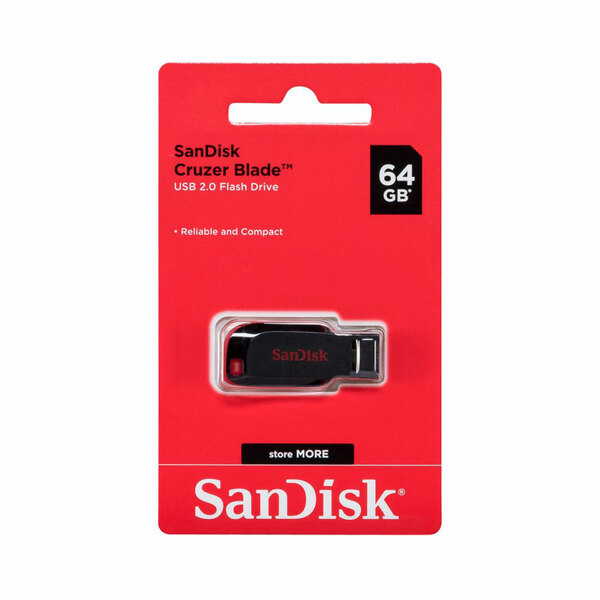 Bild 1 von SanDisk USB-Stick Cruzer Blade 2.0 schwarz-rot 64 GB