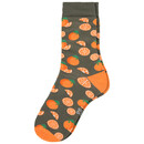 Bild 1 von 1 Paar Herren Socken mit Orangen-Motiven OLIV / ORANGE