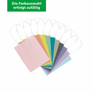 Papiertüte aus Kraftpapier mit Tragegriff (Farbauswahl erfolgt zufällig)