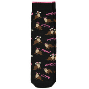 1 Paar Damen Socken mit Otter-Motiven SCHWARZ