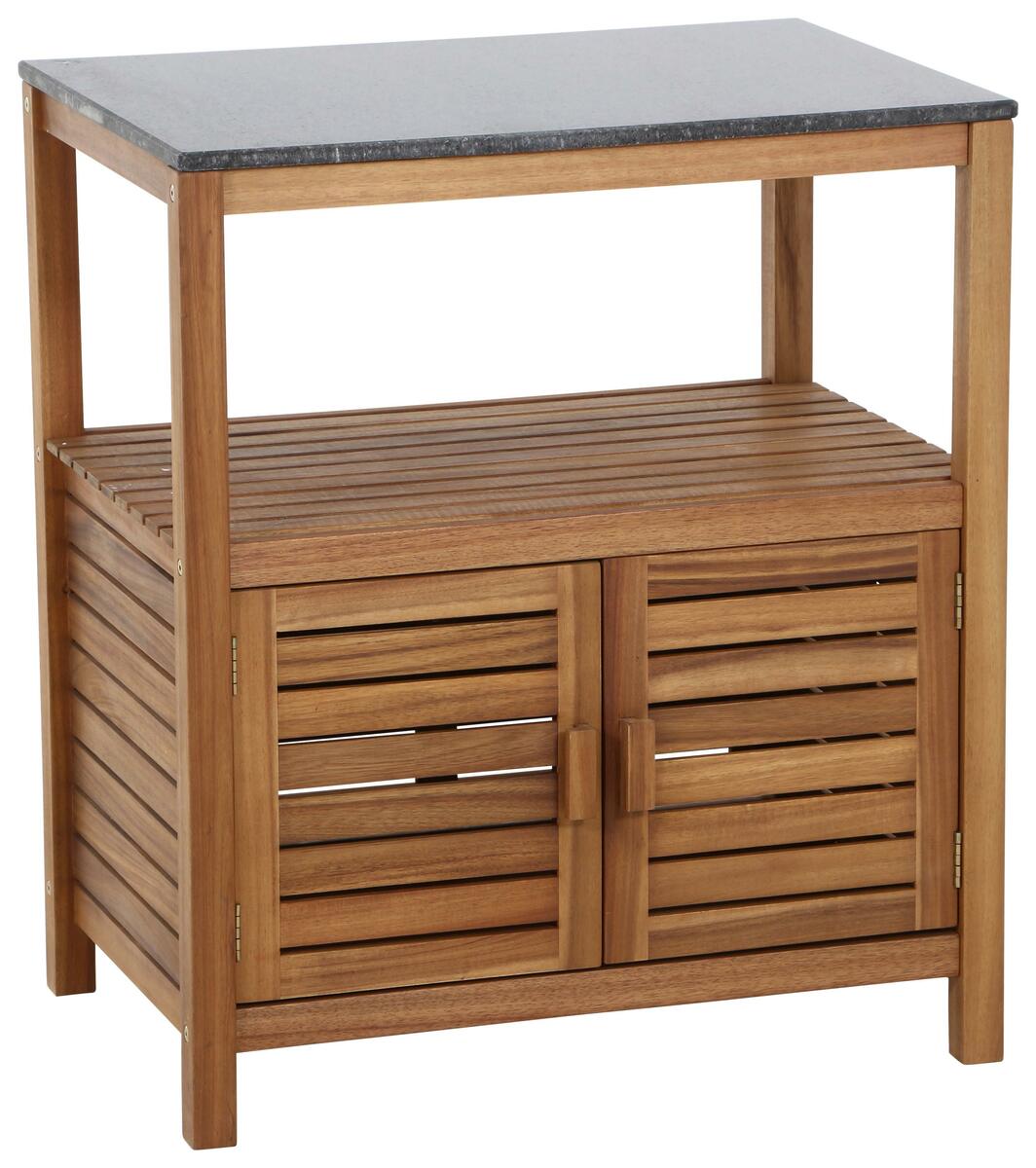 Bild 1 von OUTDOORKÜCHE L19599, Schwarz, Akaziefarben