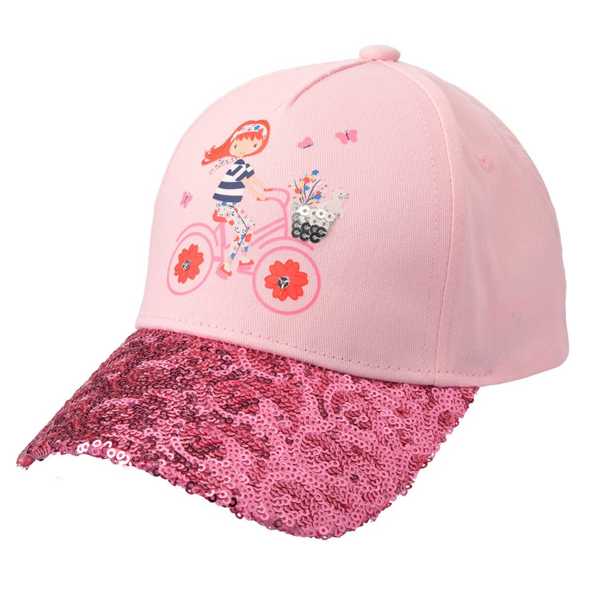 Bild 1 von Mädchen Kappe mit Pailletten ROSA / DUNKELROSA