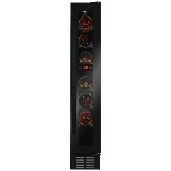 Bild 1 von Amica Weinkühlschrank, Schwarz, Metall, Glas, 14.8x82x57.5 cm, Küchen, Küchenelektrogeräte, Kühlschränke