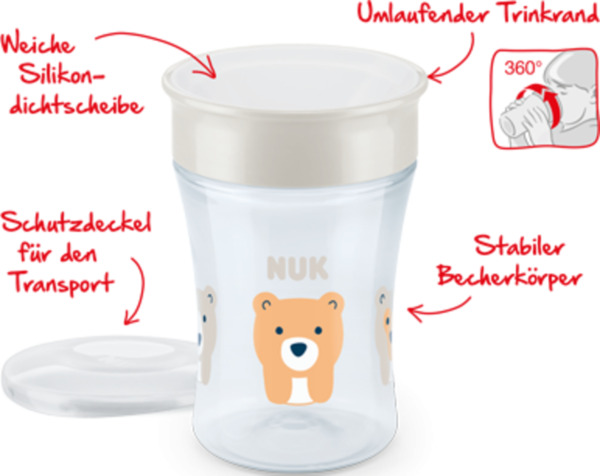 Bild 4 von NUK Trinklernbecher Magic Cup mit Trinkrand und Deckel, 230ml