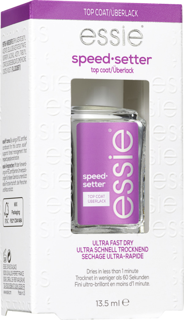 Bild 1 von essie Set Überlack top coat speed setter + Isana Nagellackentferner Pads