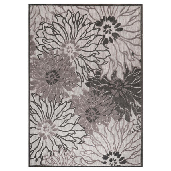 Bild 1 von Novel Outdoorteppich Floral, Grau, Hellgrau, Textil, Blätter, rechteckig, 80x150 cm, Oeko-Tex® Standard 100, pflegeleicht, Teppiche & Böden, Teppiche, Outdoorteppiche
