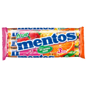 Mentos Chewy Dragees Fruit 3x38g