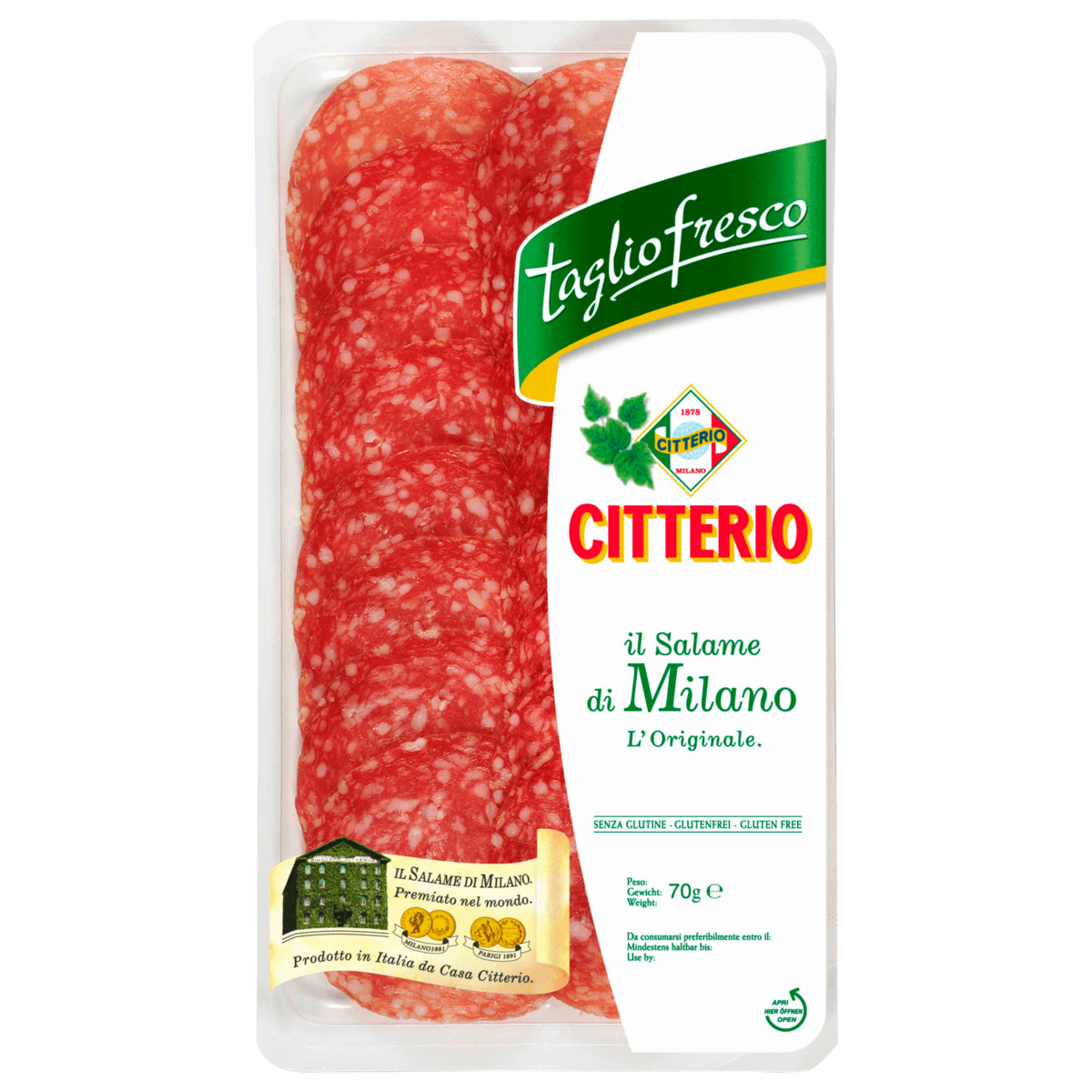 Bild 1 von Citterio Taglio Fresco Italienische Salami Milano 70g