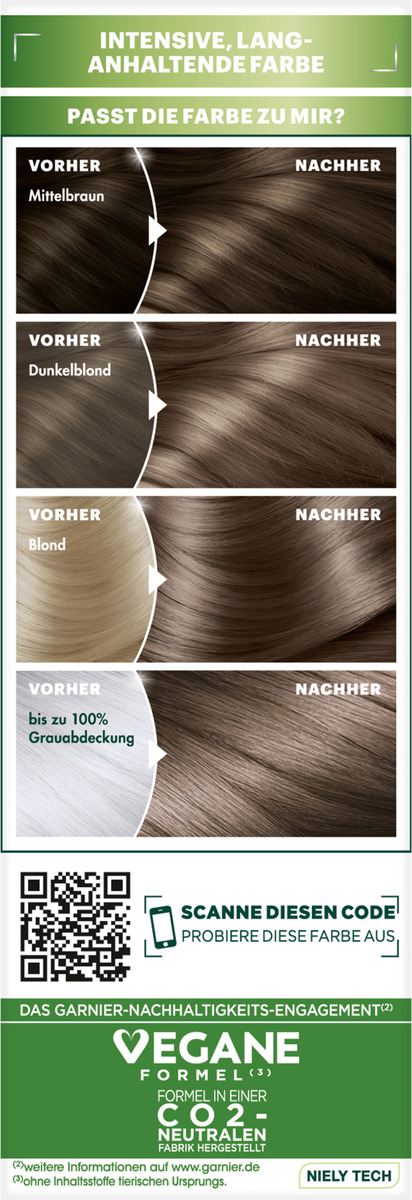 Bild 1 von Garnier Nutrisse Ultra Crème Dauerhafte Pflege-Haarfarbe 6N Nude Natürliches Dunkelblond