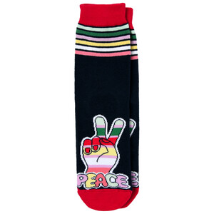 1 Paar Damen Socken mit Peace-Schriftzug DUNKELBLAU