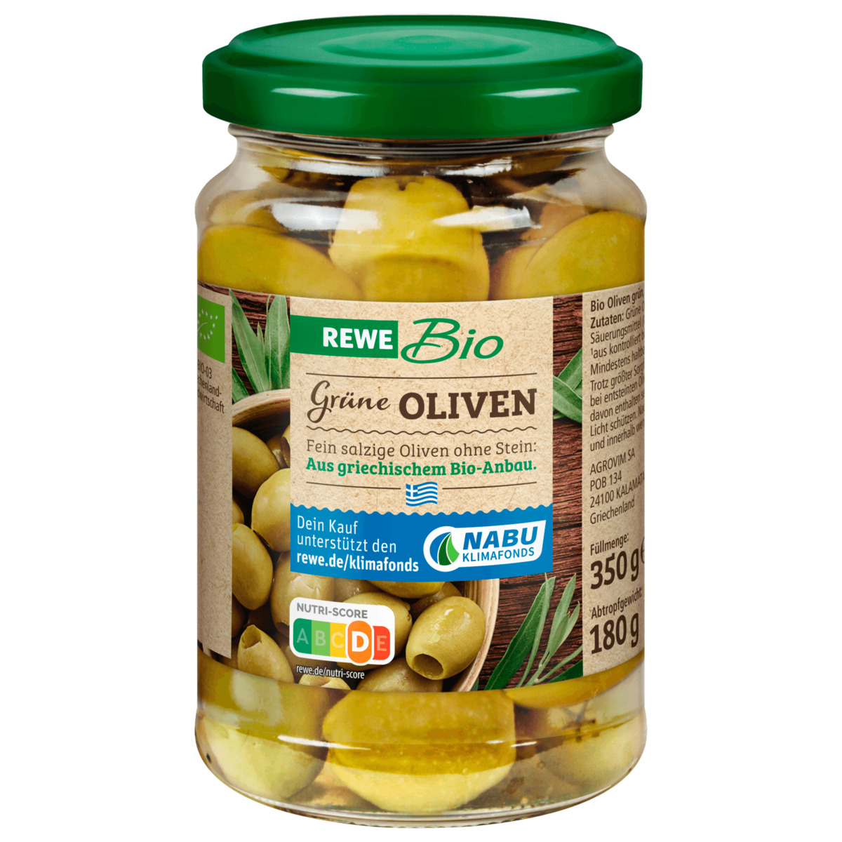 Bild 1 von REWE Bio Grüne Oliven 180g