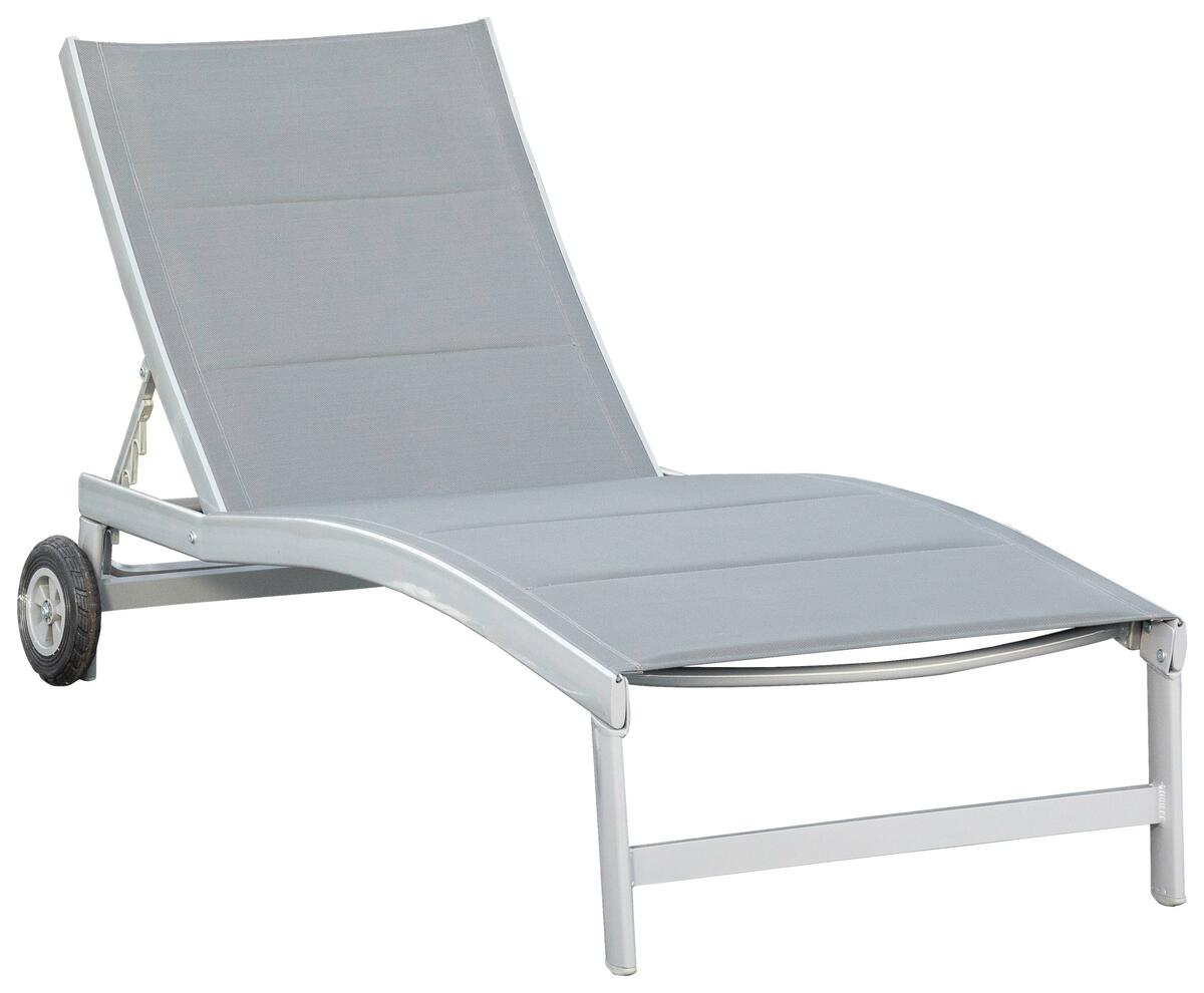 Bild 1 von Gartenliege San Marino Metall/ Textil verstellbar mit Räder, Graphitfarben, Grau