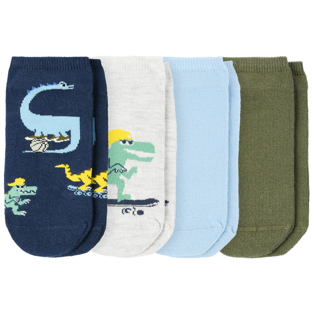 Bild 1 von 4 Paar Jungen Socken mit Skater-Motiven DUNKELBLAU / OLIV / CREME