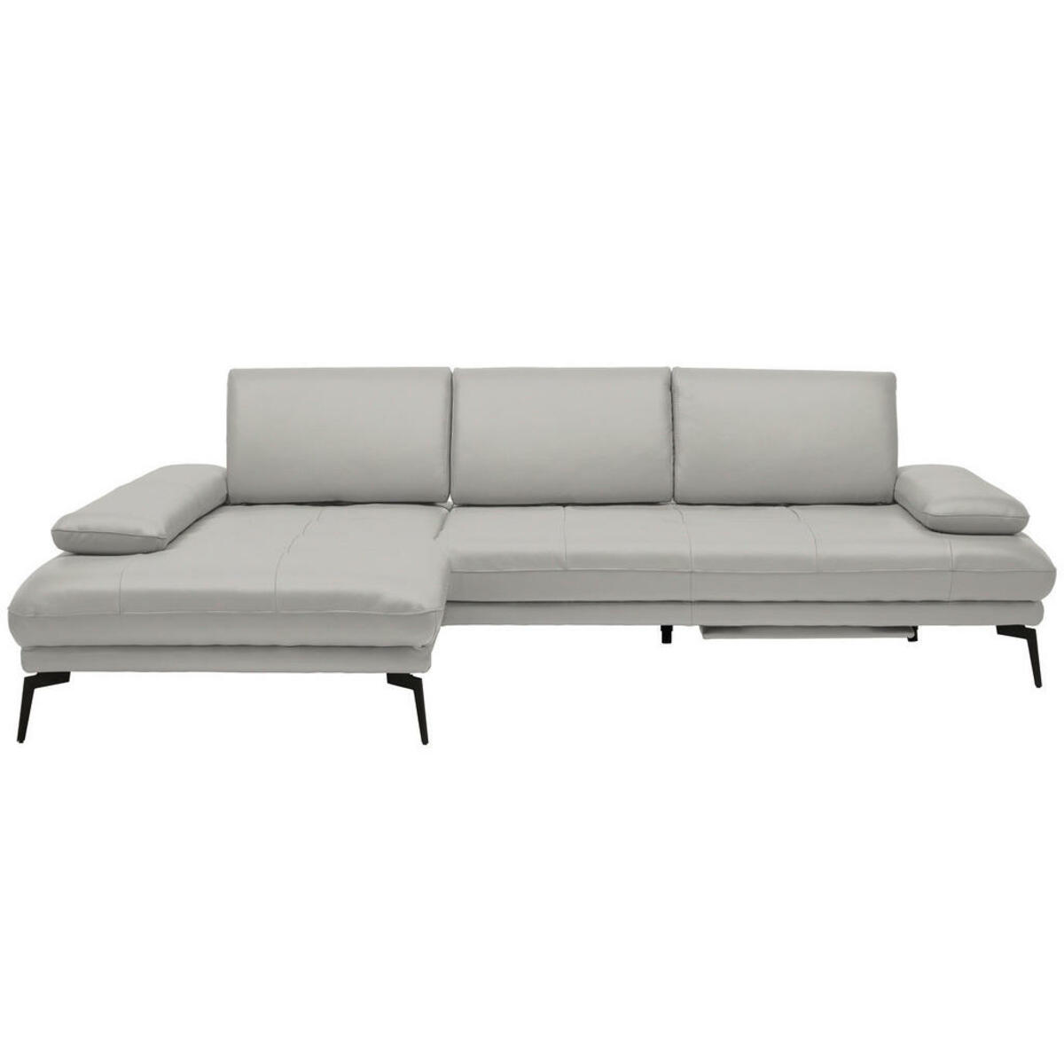 Bild 1 von Celina Home Ecksofa, Greige, Leder, Echtleder, Spaltleder, Rindleder, 3-Sitzer, Ottomane links, L-Form, 273x187 cm, Made in EU, Fußauswahl, Lederauswahl, Stoffauswahl, seitenverkehrt erhältlich, Ho