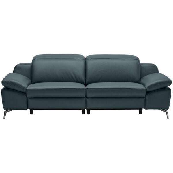 Bild 1 von Celina Home 3-Sitzer-Sofa, Dunkelblau, Leder, Echtleder, Spaltleder, Rindleder, 234x83-99x110 cm, Made in EU, Typenauswahl, Fußauswahl, Lederauswahl, Stoffauswahl, Hocker erhältlich, Rücken echt,