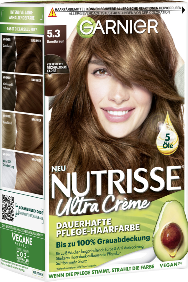 Bild 1 von Garnier Nutrisse Ultra Crème Dauerhafte Pflege-Haarfarbe 5.3 Samtbraun