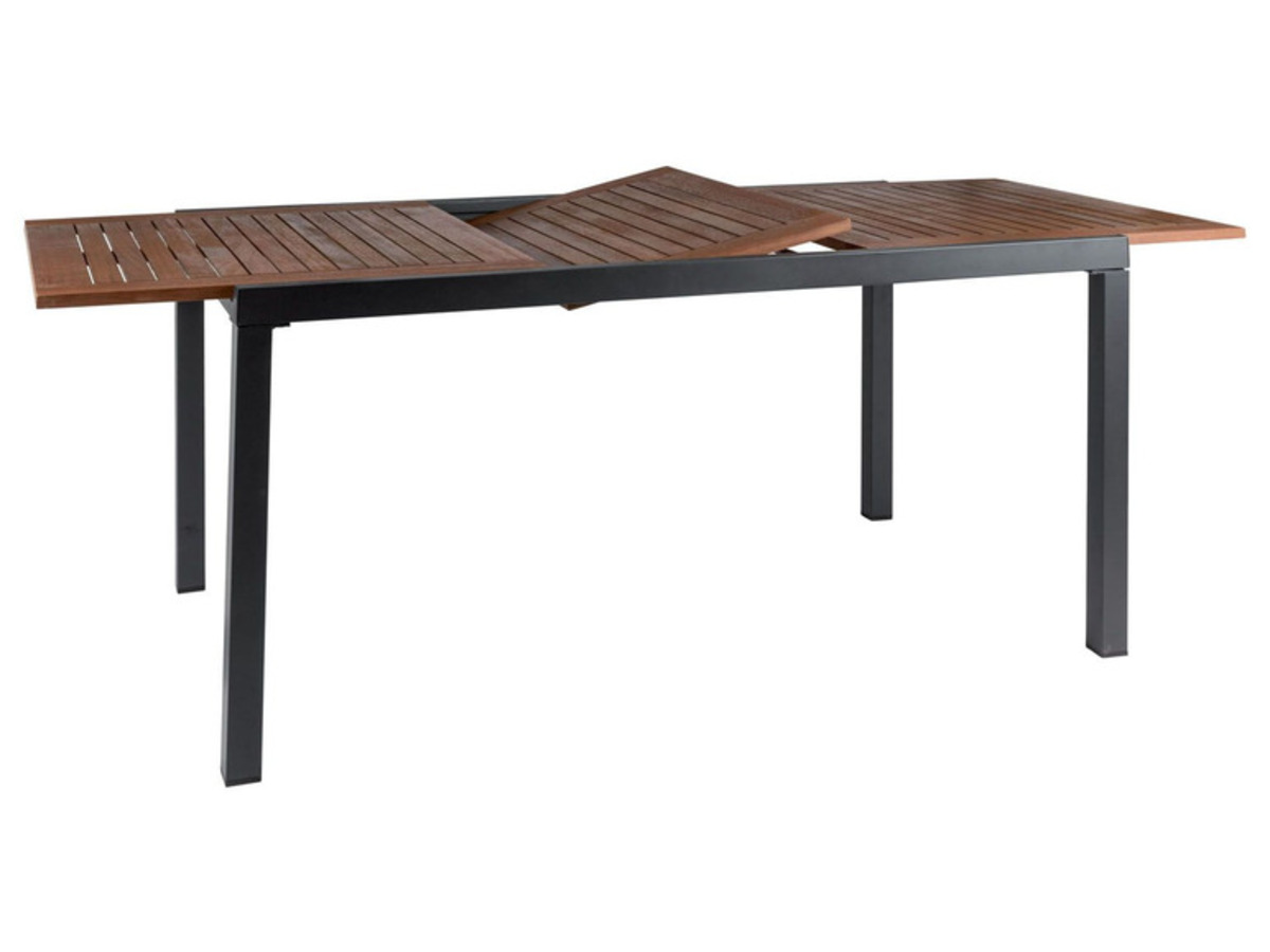 Bild 2 von florabest Alu-Gartentisch »Valencia«, mit Holzplatte ausziehbar 150–200 x 90 x 74 cm, Braun