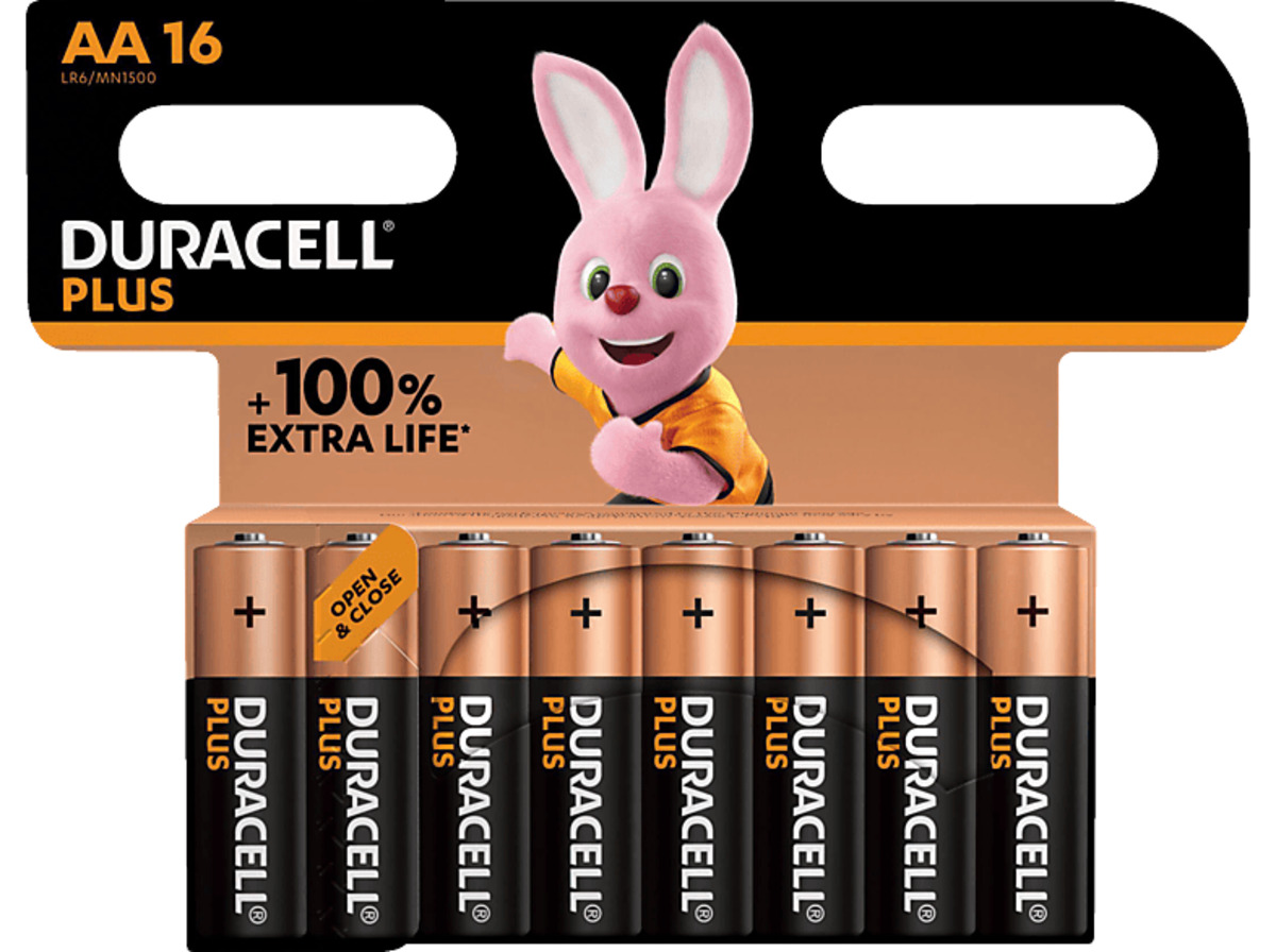 Bild 1 von DURACELL PLUS AA (Alkaline) Batterie 16 Stück
