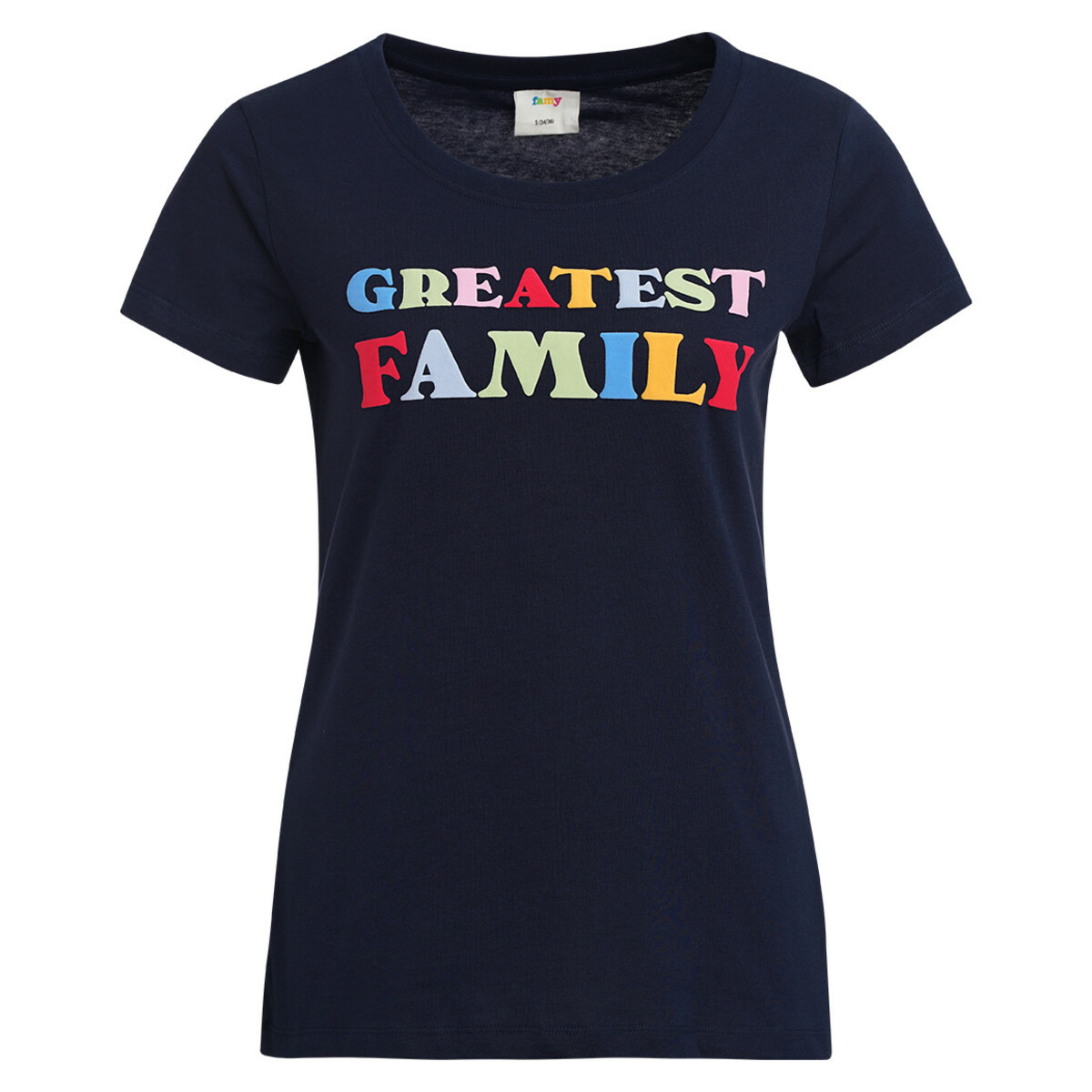 Bild 1 von Damen T-Shirt mit Message-Print DUNKELBLAU