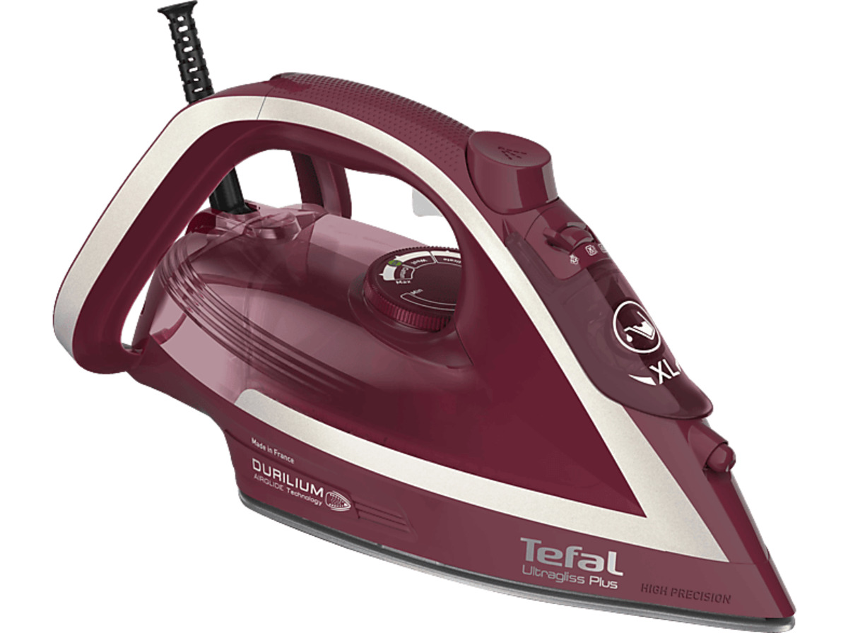Bild 1 von TEFAL FV6820 Ultragliss Plus Dampfbügeleisen (2800 Watt, Kratzfeste Durilium Airglide), Rot/Weiß