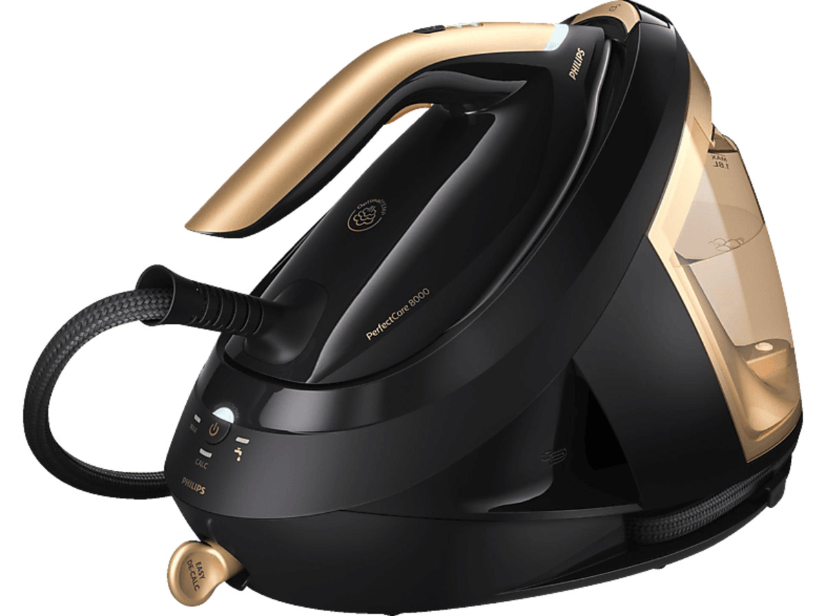 Bild 1 von PHILIPS PSG8140/80 PerfectCare 8000 Series OptimalTemp, 1.8L, Dampfbügelstation (2700 Watt, 8,5 bar), Schwarz/Gold