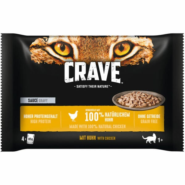 Bild 1 von CRAVE KATZE Katzenfutter mit Huhn, 4er Pack