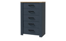 Bild 1 von Schubkastenkommode  Bohol ¦ blau ¦ Maße (cm): B: 72 H: 106 T: 42 Kommoden & Sideboards > Kommoden - Sconto