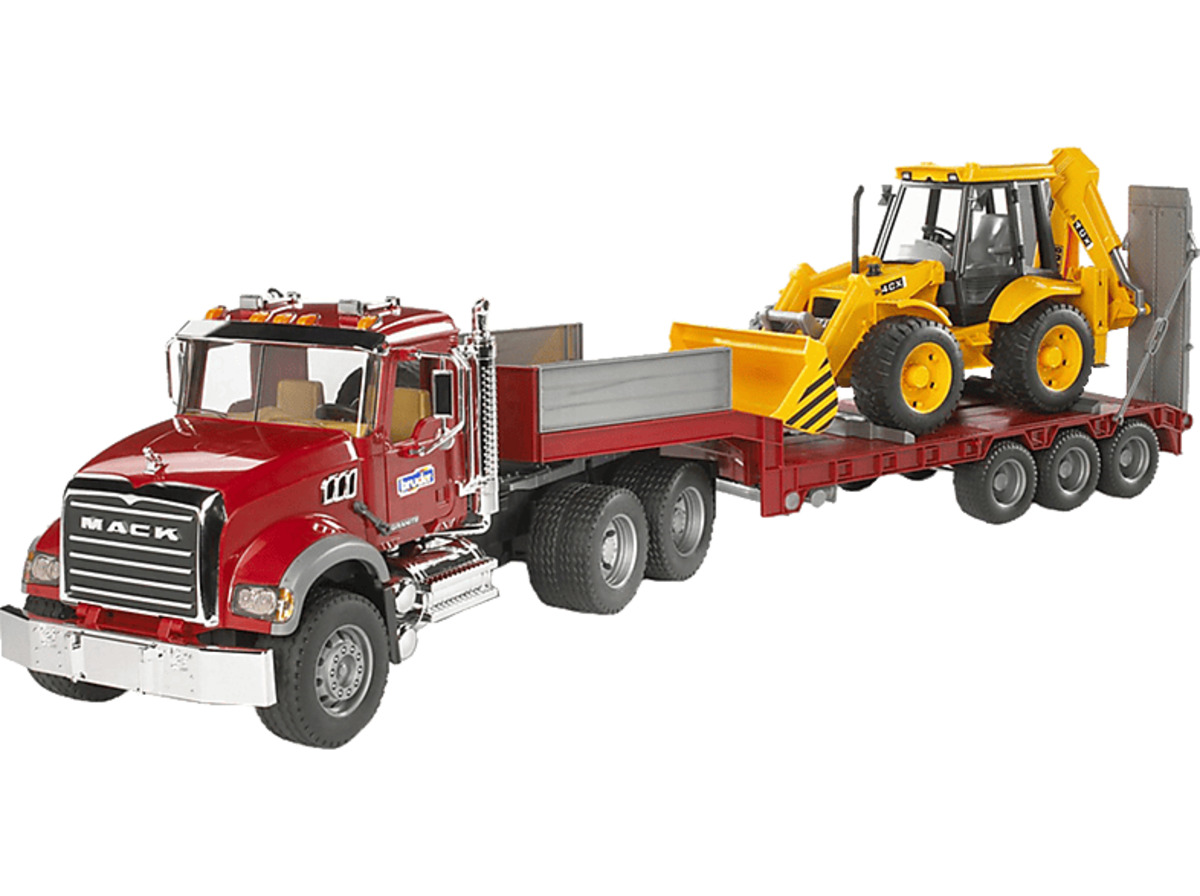 Bild 1 von BRUDER MACK Granite LKW , Tieflader + Bagger Spielzeugfahrzeug Mehrfarbig, Mehrfarbig