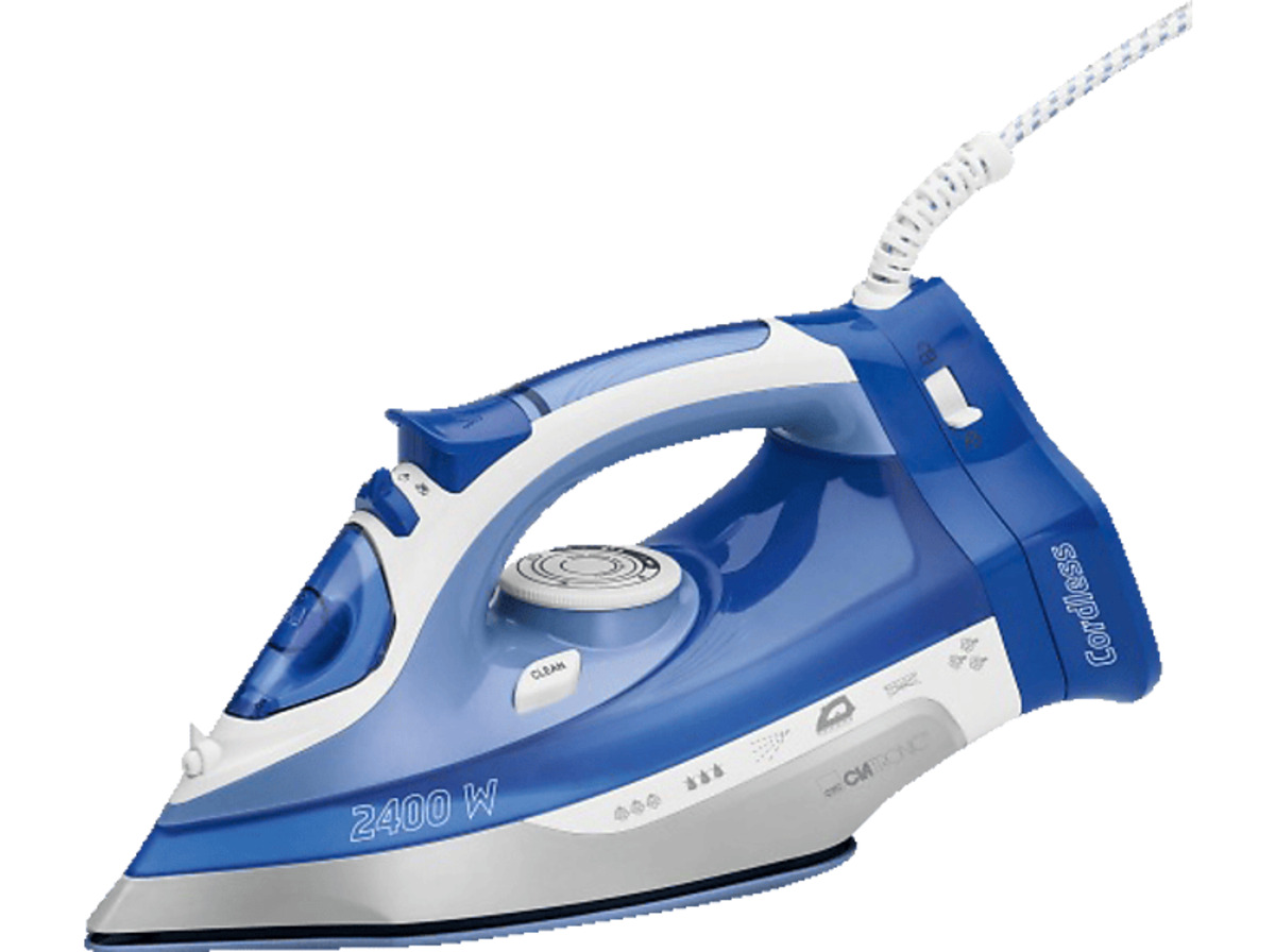 Bild 1 von CLATRONIC DB 3706 Dampfbügeleisen (2400 Watt, Keramik), Weiß/Blau