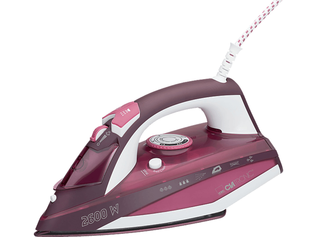 Bild 1 von CLATRONIC DB 3705 Dampfbügeleisen (2600 Watt, Keramik), Weiß/Rot
