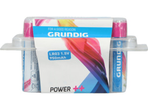 GRUNDIG 098487 LR03/AAA Batterie 24, Mehrfarbig