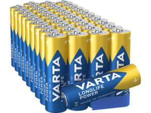 VARTA LONGLIFE Power Storage Box AA Batterien, Alkaline 40 Stück, Blau