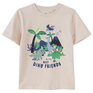 Jungen T-Shirt mit Dino-Print BEIGE